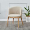 WALNUT Dining Room Chairs Nordic Style Dining Table With Chairs Set Furniture Cotton Linen Solid Wood Hotel Kitchen Restaurant Stool (Color : Nat