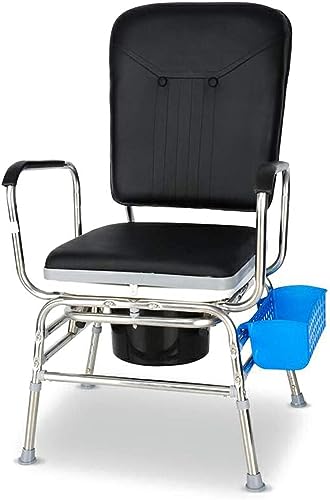 Stool for Elderly, Comfortable Chair, Toilet Chair Seat with Height Adjustable Headboard, Storage Basket with Padded Cushion