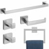 TURS 5-Pieces Bathroom Hardware Accessories Set Stainless Steel Brushed Gold Towel Bar Holder Sets, Wall Mounted,Q7LSJ-P5
