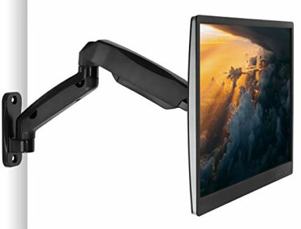 Mount-It! Monitor Wall Mount Arm | VESA Wall Mount Monitor Arm | Full Motion Gas Spring Arm Fits 13 15 17 19 20 22 23 24 27 30 32 Inch Screens wi