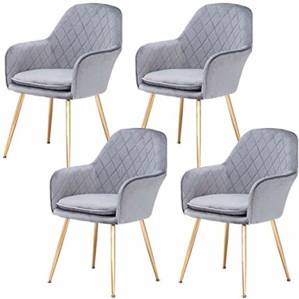 dining chair Kitchen Dining Room Furniture Chairs Set Of 4 Dining Chairs Velvet Cushion Kitchen Chairs Metal Non-Slip Feet Corner Chair Armchair