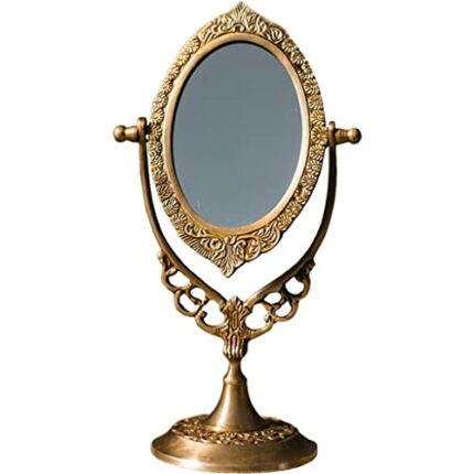 ZTTTD Vintage Style Art Stand Compact Old Design Small Antique Dressing Frame Retro Cosmetic Dresser