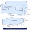 subrtex 3-Seater Stretch Velvet Couch Sofa Cover with Separate Cushion Soft Sofa Slipcover with Elastic Straps for Modern Plush Furniture Protect