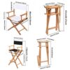 TBACW 2 Set (4pcs) Directors Chair Canvas Replacement Covers Kit for Directors Chairs,Movie Chair Replacement Canvas Seat and Back Oxford Cloth C
