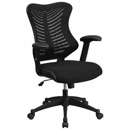 Flash Furniture Office Chair, Ergonomic Office Chair with Mesh Back Support, High Back, Height Adjustable Seat and Tilt Lock Lever, Black, 63.5 x