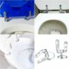 Toilet Seat Fittings, Zinc Alloy Toilet Seat Replacement Hinge with Fittings and Repair Parts, for Most Wooden | Resin | MDF Toilet Seat