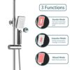 MORADO Thermostatic Shower System,Adjustable Height Thermostatic Shower Set,Shower Bar Set with Rainfall Shower Head and 3-Functions Hand Shower,