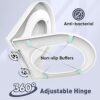 Toilet Seat, MUJIUSHI Family Toilet Seat with Child Seat Built-in, Soft Close& Quick Release Function, Simple Top Fixing Standard Toilet Seats wi