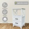 vicatova Bathroom Floor Cabinet, Freestanding Storage Organizer Cabinet with Double Drawers and Adjustable Shelf, Wooden Small Storage Cabinet fo