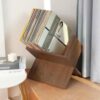 TreeHouse London Wooden Vinyl Record Holder – 80/100 LP Storage Rack - Book or Album Display Stand – Vinyl Record Storage – Modern Vinyl Organize