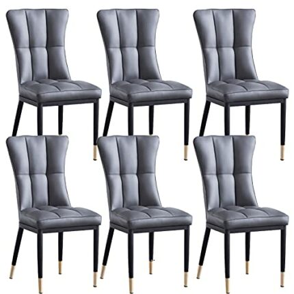 dining chair Kitchen Dining Room Furniture Chairs Modern Dining Chairs Set Of 6 Kitchen Living Room Side Chairs with Soft PU Leather Cushion Seat