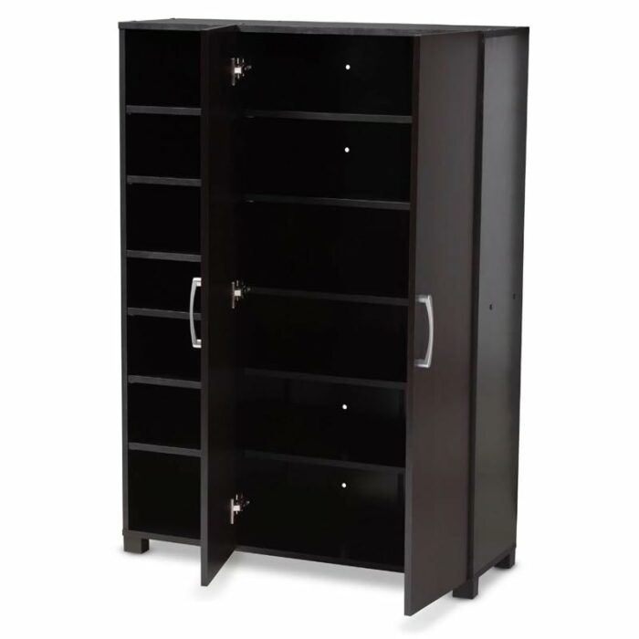 SDFGH Hallway Furniture and Shoes Storage 2 Door Entryway Shoe Storage Cabinet with Open Shelves
