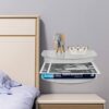 Cutora Clear Acrylic Nightstand Set of 2 Floating Side Tables Wall Mounted Hanging Nightstand for Bedroom 10.5" x 10" x 4", 8 lbs Load End Table