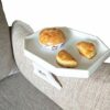 CLEVER BEAR Clip-on Sofa Armrest Snack Tray,Armrest Table Sofa Chair Armrest Tray Organizer Serving Table Remote Control Holder, Side Table