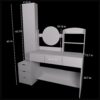 BJYXO 63" Makeup Vanity Desk with 3-Color Adjustable Touch Light,Wooden Mass Storage Vanity Mirror with 5 Drawers for Women Girls White