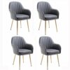 dining chair Kitchen Dining Room Furniture Chairs Dining Chairs Set Of 4 Living Room Armchair Modern Leather High Back Padded Soft Chairs Metal L