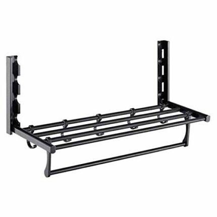 N/A Towel Rack - Black Bathroom Space Aluminum Folding Towel Rack Free Punch