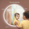 600X600mm Round Illuminated LED Light Bathroom Mirror Backlit with Sensor Touch Control,Dustproof Anti-Fog, 3 Colors, Warm White/Neutral/Cool Whi