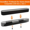Dinghosen Soundbar Wall Mount Bracket for Sonos Beam TV Mount, Adjustable Soundbar Mounting Bracket for Sonos Beam Sound Bar Mount Under TV or Ab
