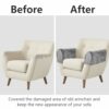 SwirlColor Armchair Covers for Arms, About 55 x 15 x 25 cm Soft Anti-slip Armrest Covers for Armchairs Furniture Sofa Couch Arm Protector - Grey