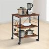 BHVXW 3 Tier Kitchen Storage Cart Microwave Oven Rack For Household Kitchen Wheel Movable Multifunctional Holders Cart