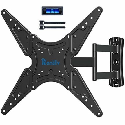 Rentliv TV Wall Mount, Tilting Swivel TV Mount Bracket for Most 26-55 Inch Flat Curved TVs with Articulating Arms, Wall Mount TV Bracket with Max