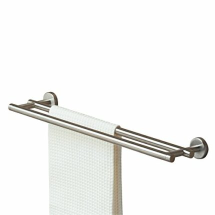 Tiger Boston Double Towel Rail, Stainless Steel Brushed, Metal, 58.1 x 5 x 13 cm