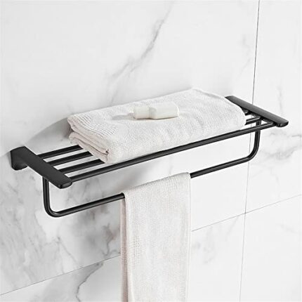 HIGOH Towel Racks,Bathroom Towel Rack Wall Mounted Towel Holder,Bathroom Accessories Towel Holder,Bathroom Shelf,Towel Rack,Towel Holder Brass Ba
