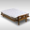 Circles Home Futon Mattress Topper - 100% Cotton - Plush Down Alternative Quilted - Full Size White