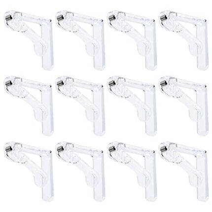 Clear Tablecloth Clip, 12 Packs Table Cloth Cover Clamps, Plastic Tablecloth Clamp Holders, Triangle Picnic Table Cloth Holder for Picnics, Parti
