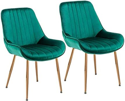 dining chair Office Reception Chairs Business Dining Chairs Set Kitchen Set of 2 Dining Chairs Velvet Ergonomics Soft Backrest Chair Gold Metal F
