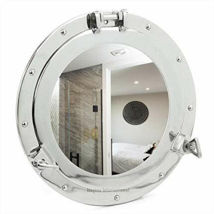 Porthole with Mirror, A Maritime Wall Mirror, Alu Brushed and Bronzed