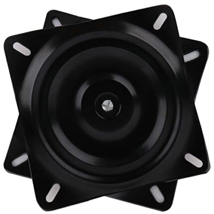 JMOO Boat Seat Swivel,Bar Stool Swivel Plate Replacement,Square Swivel Mechanism for Furniture Recliner Chair and Boat Seat, black, 6.7''
