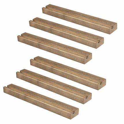 Ilyapa Wood Vinyl Record Shelf Wall Mount, 6 Pack - Barnwood Record Album Holder Display Your LP (IL-WRH-BNW-6PK)