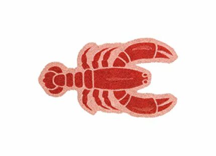 Fisura - Shaped entrance mat. Original Coconut doormat with PVC anti-slip backing. Measurements: 70 x 40 cm. (Lobster, red)