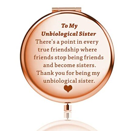 Sister Mirror Gift To My Unbiological Sister Gifts Friendship Gift Non Biological Sister Gifts Travel Makeup Mirror (Sister Mirror)