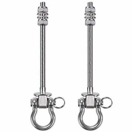 SELEWARE Permanent Antirust 304 Stainless Steel Heavy Duty Swing Hanger 800KG Capacity, 235mm x 8mm, Swing Hooks for Wood and Steel Beam Yoga Ham