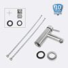 Minicoco Basin Tap, Basin Mixer Tap Bathroom Sink Mixer Tap Stainless Steel with UK Standard Hoses Single Lever Hot and Cold Water Sink Tap(Brush