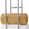 Wall Mounted Towel Rail Bathroom Storage Rail Modern Decorative Metal Wall Mount Towel Rack Organizer for Storage of Bathroom Towels Chrome/Steel
