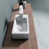 Durovin Bathrooms Small Cloakroom Basin - Wall Mounted Basin - Rectangular Countertop Basin - One Right Hand Tap Hole- 370 x 180 x 90mm (WxDxH)