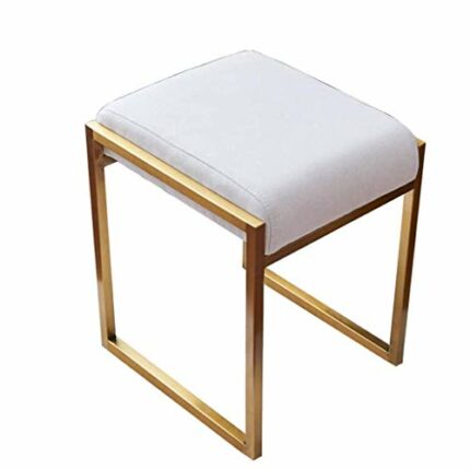 FGHOEV Bedroom Makeup Stool，Padded Chair Piano Seat Bathroom Vanity Benches,for Bedroom Salon Studio,White