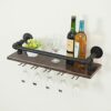 EYLINK Industrial Hanging Wine Rack Wall Mounted Wine Bottle Holder Wine Cabinet Cupboard Wine Storage Shelf Metal and Wood for Bars, Restaurants