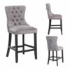PS Global Adrianna Barstool, Comfortable and Stylish Fabric With Chrome Knockerback Luxurious Upholstery, Velvet Barstool, Easy Clean Fabric, Mod