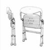 Bath Stools,Shower Stools Bathroom Folding Shower Chair for Elderly Aluminum Alloy Bath Chair Non-Slip for Pregnant Women - Load-Bea100Kg