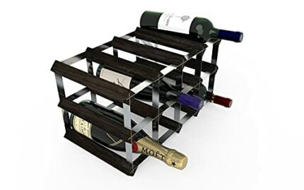 RTA Traditional Wine Rack-Fully Assembled, wood, Black Ash, 12 Bottle Capacity