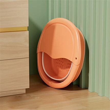 QUANJJ Folding Basin Plastic Foldable Basin Foot Bucket Dorm Essentials Bathroom Folding Laundry Tub (Color : White-space Element (1)3, Size : Ar