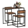 WALNUT Elm Wood Simple Dining Table Set Breakfast Table And Chair Three-Piece [90x47x75.5cm] Kitchen Room Furniture
