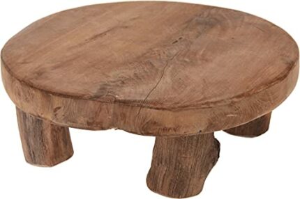 Galvog® Mini Teak Wood Table | Decorative Round Table