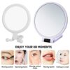 Bncxdc Magnifying Mirror, Bathroom Mirror, 2 Pieces Makeup Mirrors 5/15X Magnifying, Compact Hand Mirror 360 Rotation Double Sided, Travel Vanity