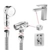 Basin Handheld Shower Kit Shower Head with Hose External Handheld Shower Head Set for Hair Washing Pet Showering Bathroom Utility Room Laundry Tu